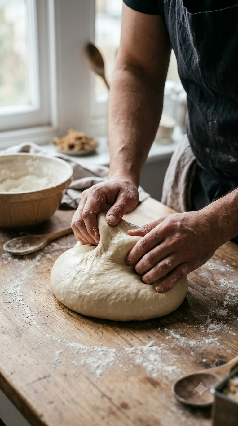 Geste de préparation de malasada hawaïenne