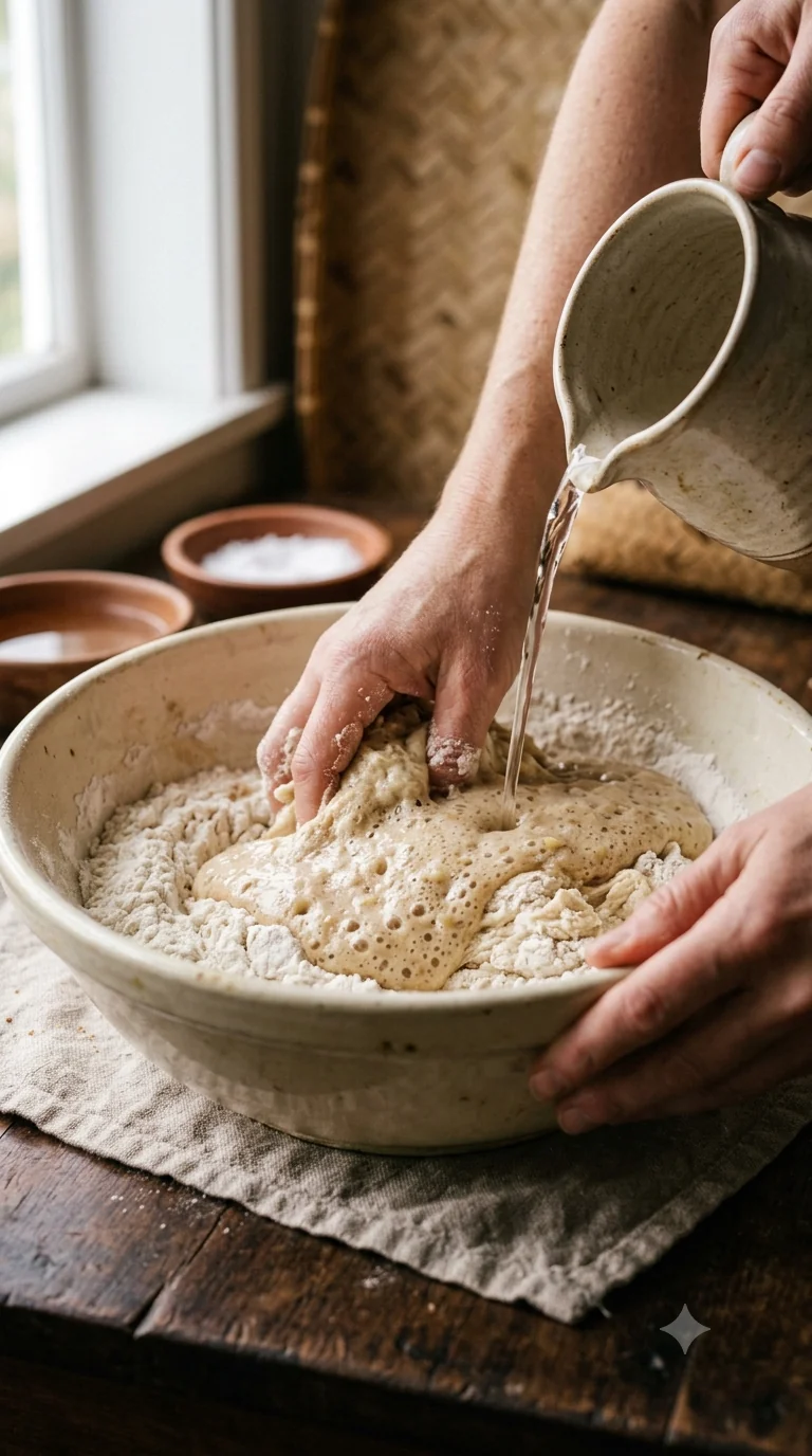 Geste de préparation de rēwena bread maori