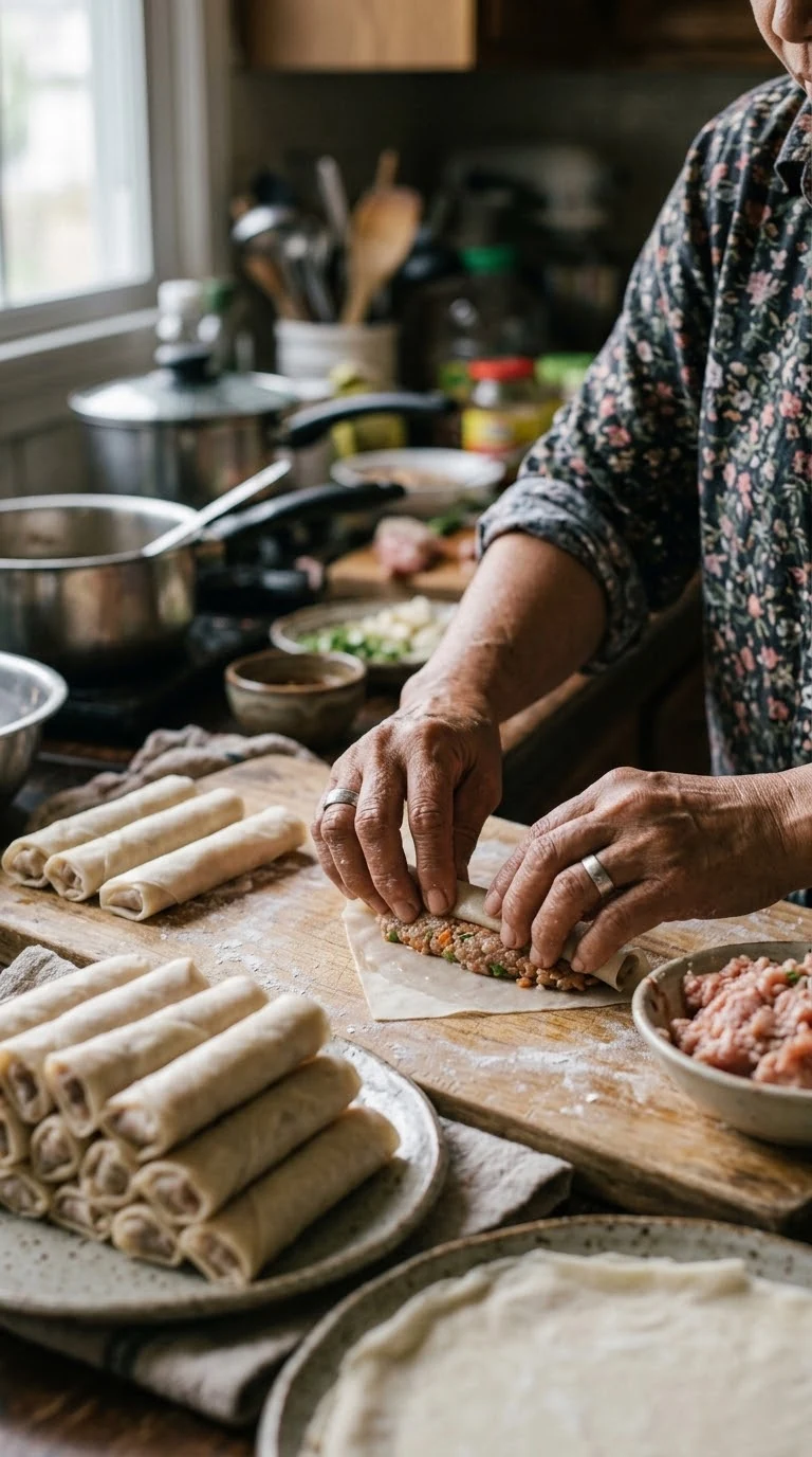 Roulage serré et fermeture des rouleaux avant friture pour lumpiang Shanghai philippin