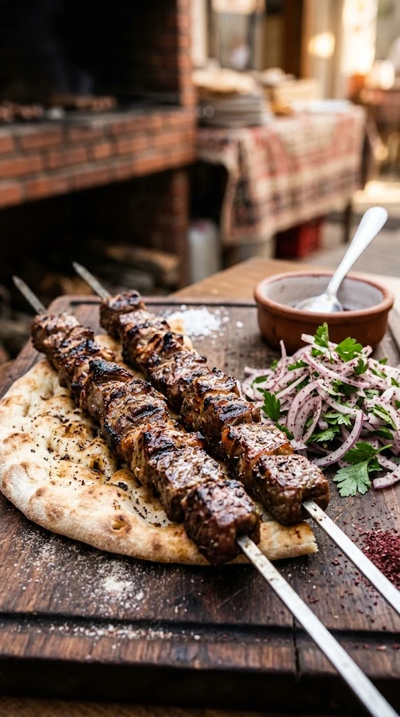 Şiş kebab turc, brochettes de viande grillée