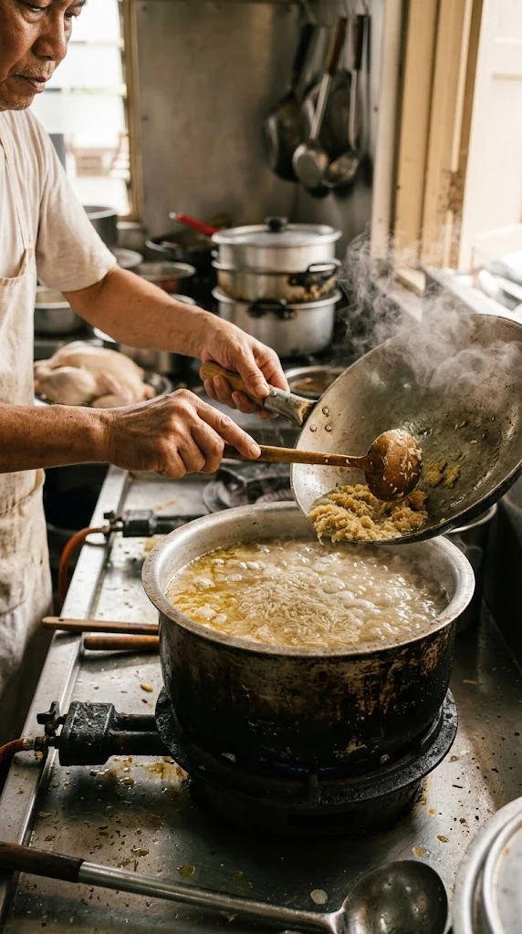 Pocher doucement le poulet puis utiliser son bouillon et son gras avec gingembre et ail pour cuire un riz très parfumé