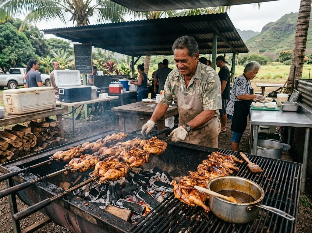 Contexte culinaire de Hawaï autour de Huli Huli Chicken Hawaïen