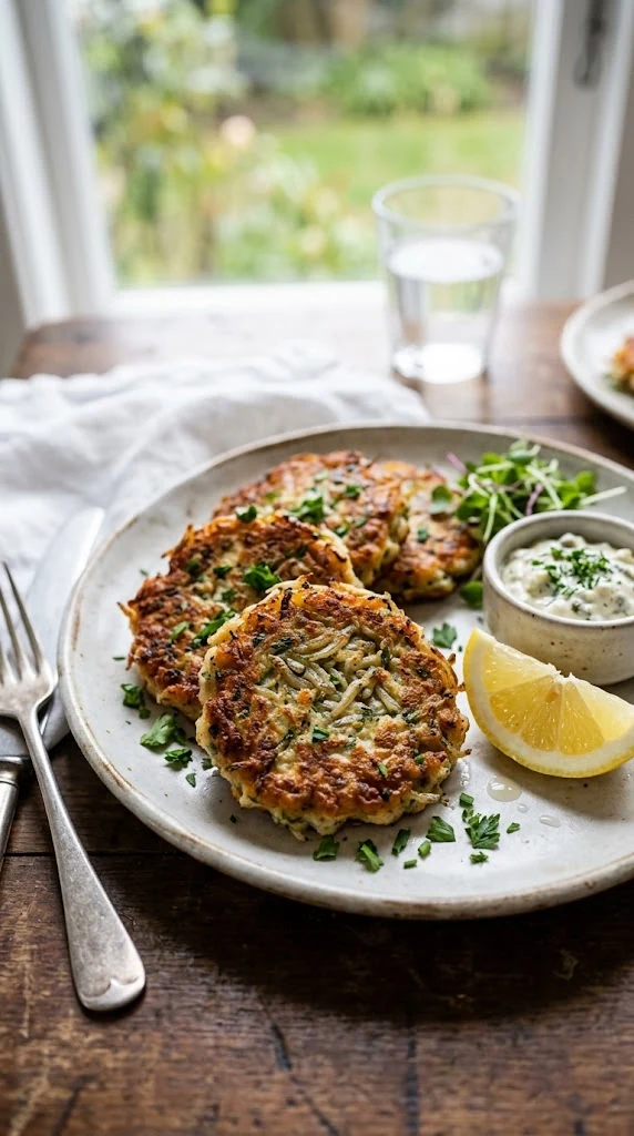 Whitebait fritters néo-zélandais dorés à la poêle, petites galettes aux poissons blancs entiers et aux œufs